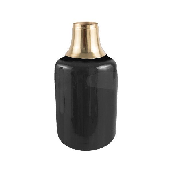 Črna vaza z zlatimi detajli PT LIVING Shine, višina 28 cm