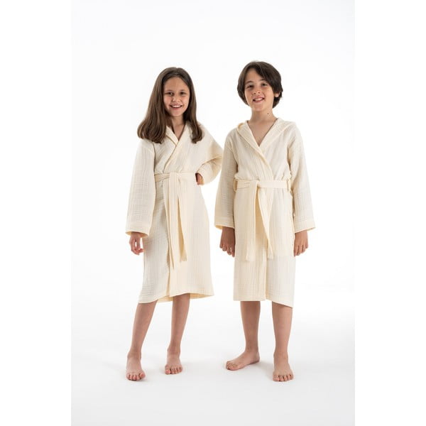 Kremno bel otroški kopalni plašč iz muslina velikost 5-6 let Muslin – Foutastic