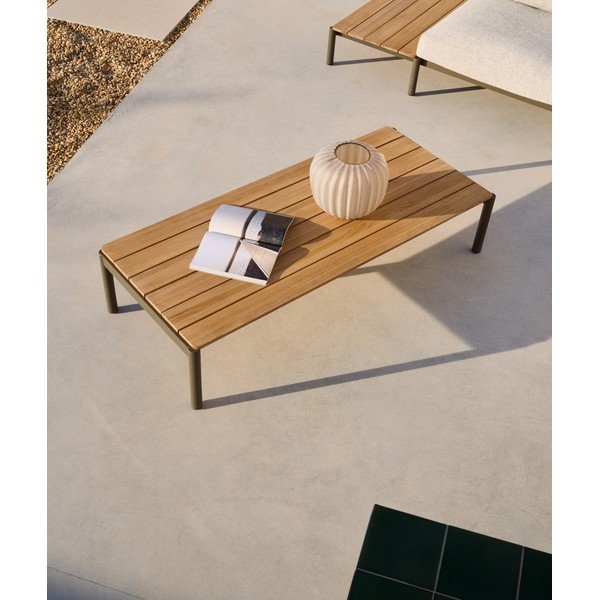 Vrtna klubska mizica iz masivnega tika 63x149 cm Sorells – Kave Home-image-1