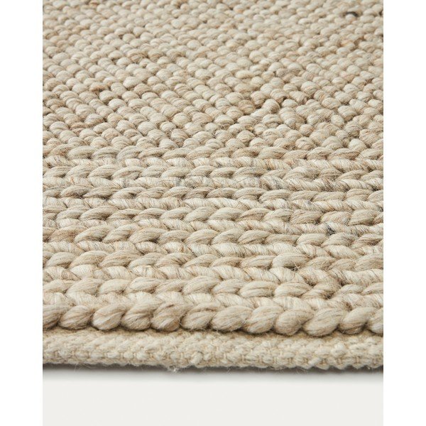 Kremno bela volnena preproga 160x230 cm Minji – Kave Home-image-1