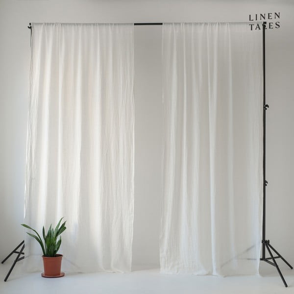 Bela prosojna zavesa 130x300 cm Daytime – Linen Tales