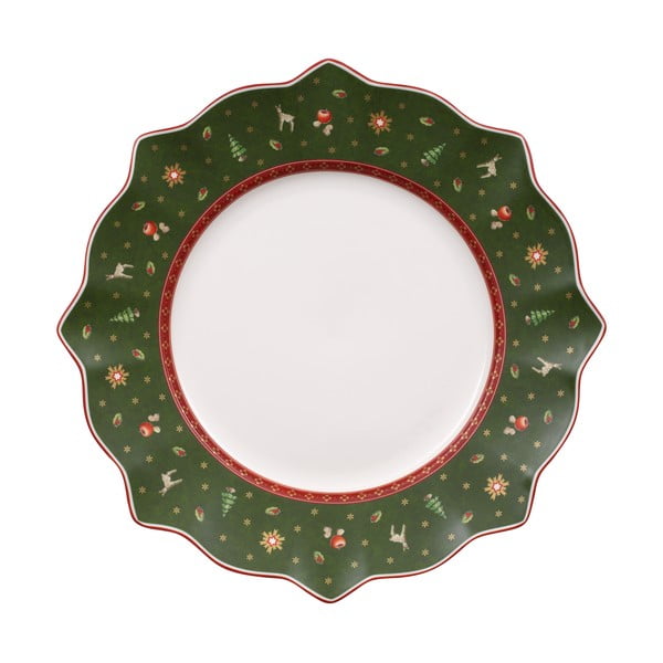 Zelen porcelanast krožnik z božičnim motivom Villeroy&Boch, ø 28 cm