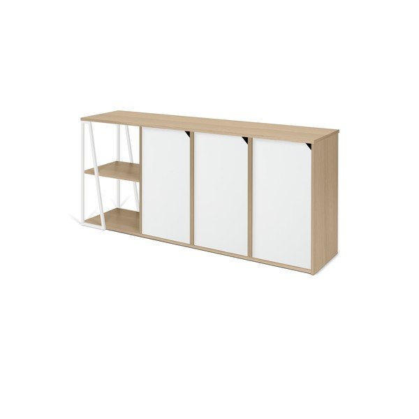 Bela komoda TemaHome Albi, širine 190 cm-image-4