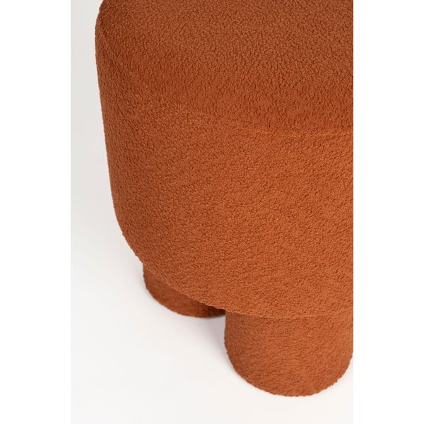 Opečnato oranžen tabure iz tkanine bouclé Marcos – White Label-image-2