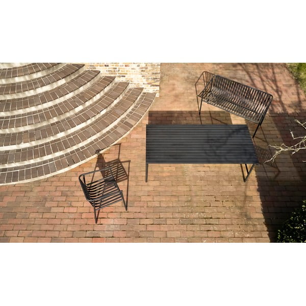 Črna kovinska vrtna klop Villa – Hübsch-image-2