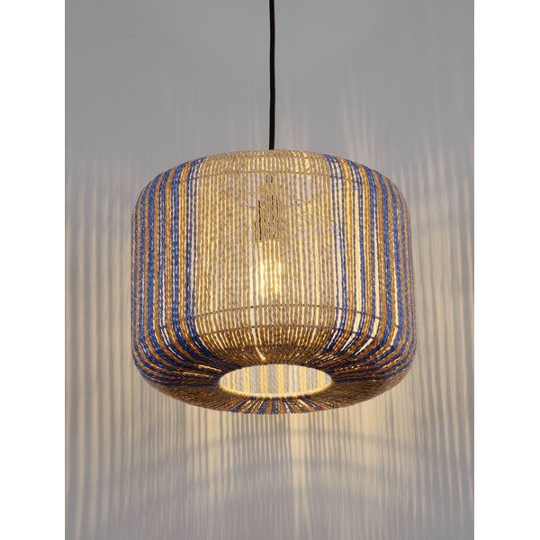 Modra/v naravni barvi viseča svetilka iz vrvi ø 33 cm Abby – Nova Luce-image-1