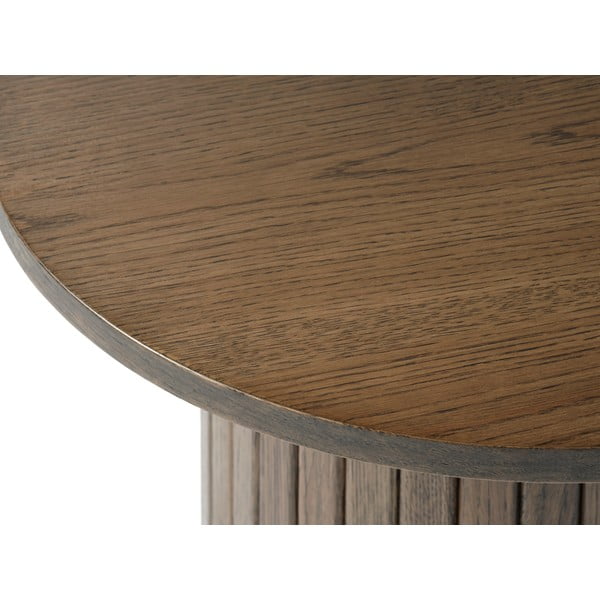 Okrogla stranska mizica v hrastovem dekorju ø 50 cm Nola – Unique Furniture-image-3