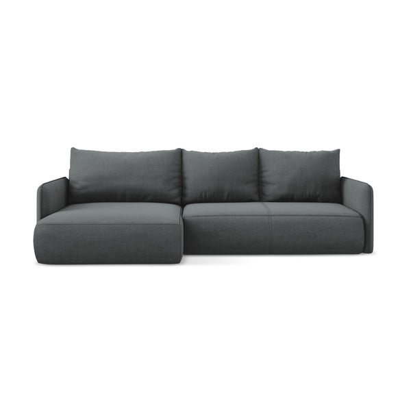 Siva raztegljiva/s prostorom za shranjevanje kotna sedežna garnitura (levi kot) Nanea – Makamii