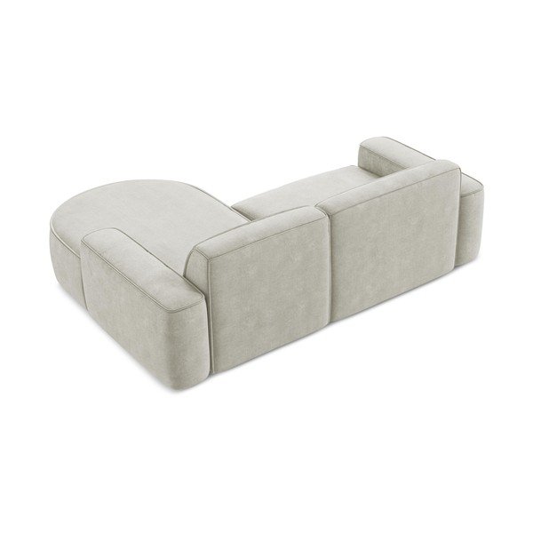 Kremno bela kotna sedežna garnitura iz šenilje (desni kot/z ležalnikom) Omao – Makamii-image-3