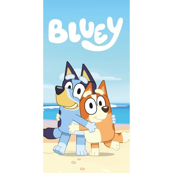 Modro-bež bombažna otroška brisača 70x140 cm Bluey "Beach" – Jerry Fabrics