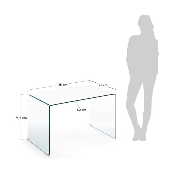 Steklena pisalna miza 70x125 cm Burano – Kave Home-image-4