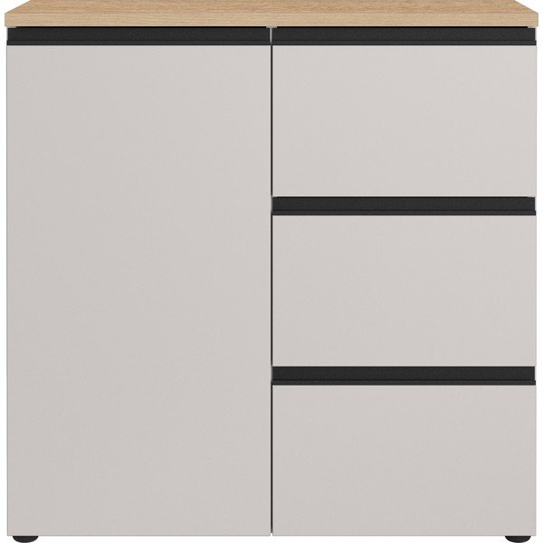 Sivo-bež/v svetli naravni barvi komoda 90x91x41 cm Cormano – Germania-image-4