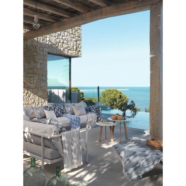 Sivo-modra pletenina z bombažem Euromant Mallorca, 140 x 160 cm-image-2