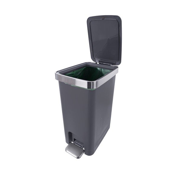 Siv plastičen koš za smeti s pedalom 15 l Premier – Orion-image-2