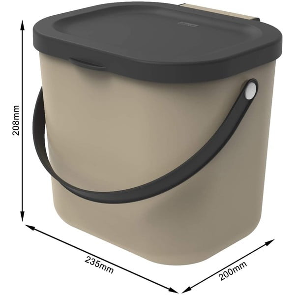 Svetlo rjav koš za biološke odpadke 6 l Albula – Rotho-image-2