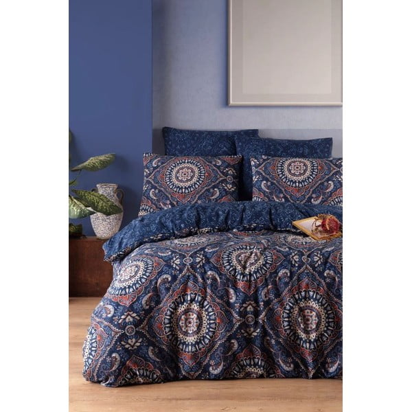 Temno modra podaljšana posteljnina za zakonsko posteljo 200x220 cm – Mila Home