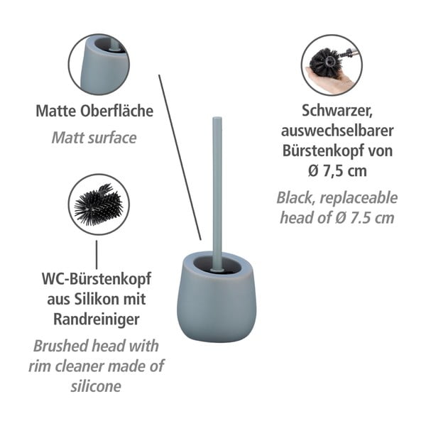 Siva keramična WC ščetka Wenko Badi-image-3