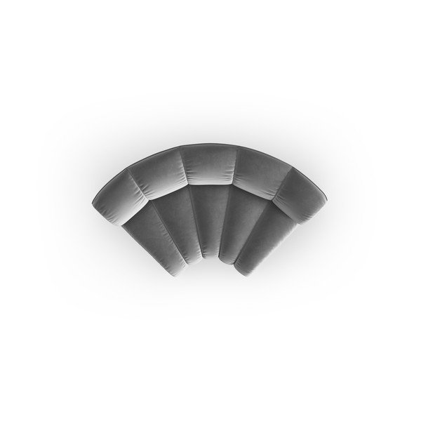 Svetlo siv žameten modul za sedežno garnituro (s kotom po izbiri) Lupine – Micadoni -image-2