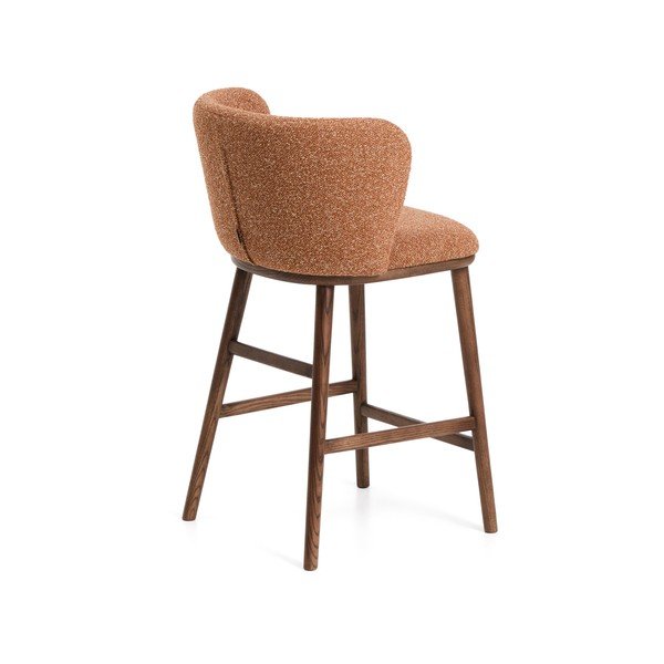 Oblazinjen barski stol v barvi terakote (višina sedeža 65 cm) Ciselia – Kave Home-image-3