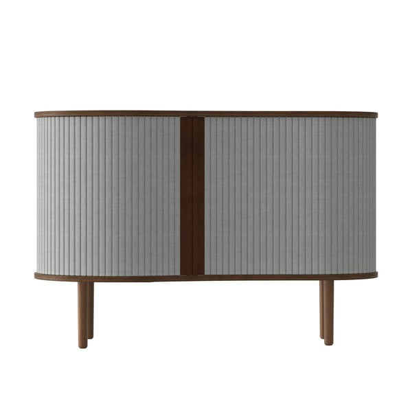 Siva/rjava nizka komoda v hrastovem dekorju z drsnimi vrati 100x67 cm Audacious – UMAGE-image-3