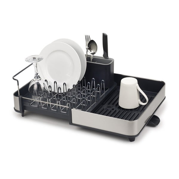 Temno siv nastavljiv odcejalnik posode iz nerjavečega jekla 36x32 cm Extend Steel – Joseph Joseph-image-4