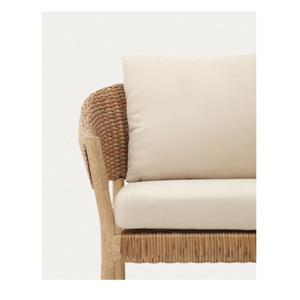 Kremno bela/naravna vrtna garnitura iz masivnega evkaliptusa za 4 osebe Pola – Kave Home-image-4