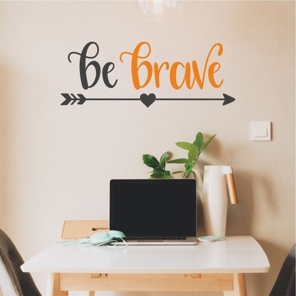Črna in oranžna stenska nalepka Severna Karolina Scandinavian Home Decors Motto V26