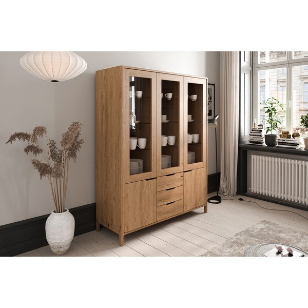 Vitrina iz masivnega hrasta 140x188 cm Twig – The Beds-image-3