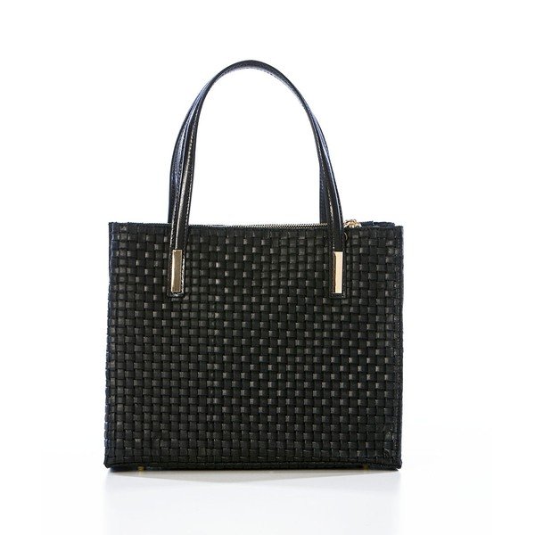 Usnjena torbica Suede Braid Black-image-1