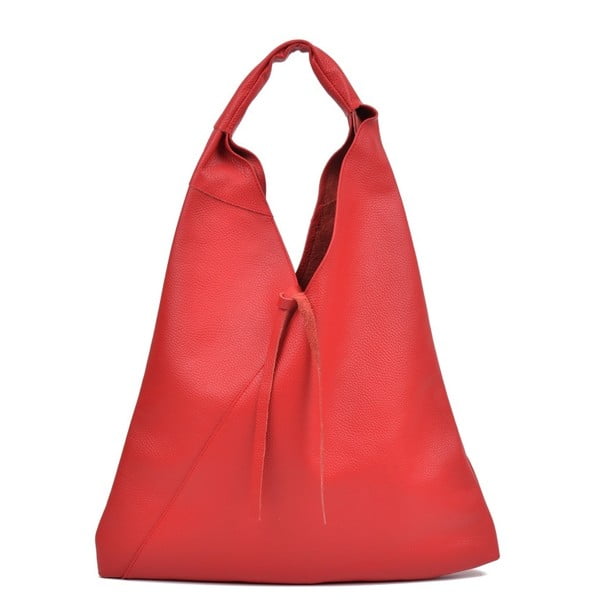 Rdeča usnjena torbica Anna Luchini Hasico
