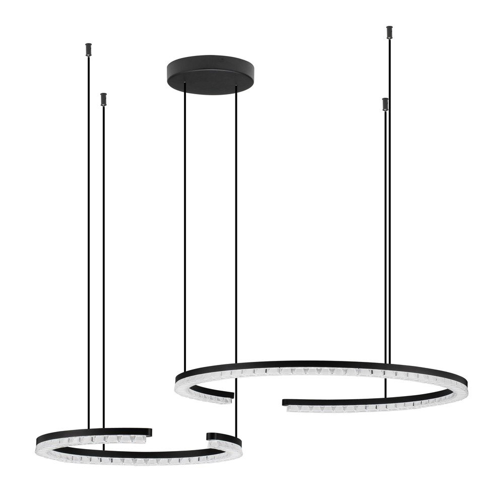 Mat črna aluminijasta LED zatemnitvena viseča svetilka Greamy