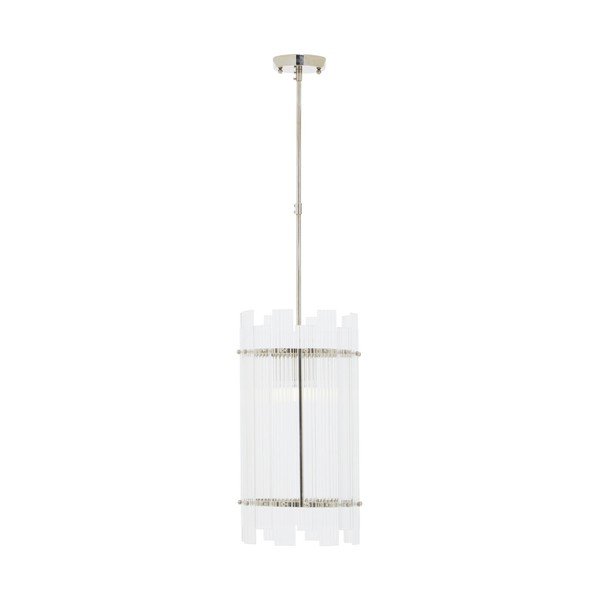 Kovinska viseča svetilka v srebrni barvi s steklenim senčilom ø 27 cm Ritz – Premier Housewares-image-3