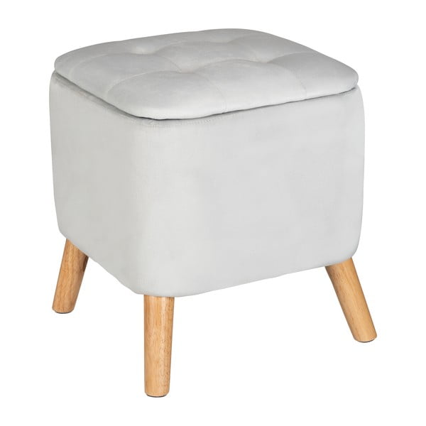 Svetlo siv žameten tabure – Wenko-image-2