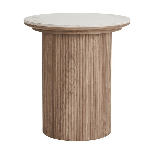 Okrogla stranska mizica z mizno ploščo v marmornem dekorju ø 45 cm Athens – House Nordic-image-4