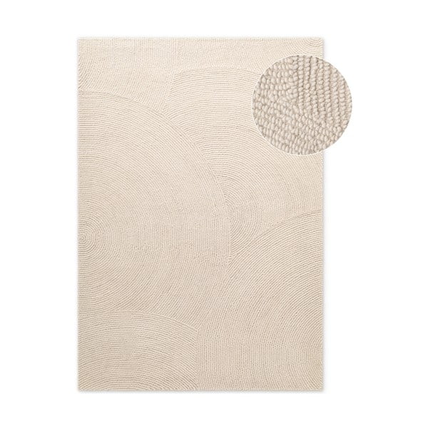 Ročno tkana volnena preproga v svetli naravni barvi 120x180 cm Eleni Natural White – Hanse Home