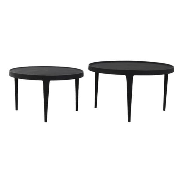 Črne okrogle mizice v kompletu 2 ks ø 75 cm Tobias – Light & Living