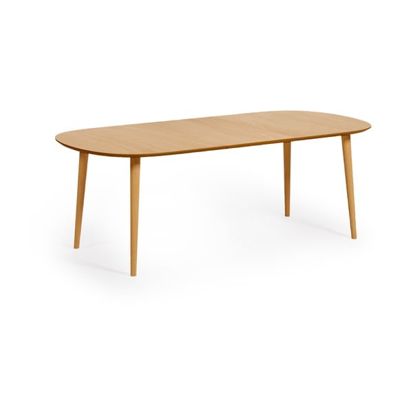 Okrogla raztegljiva jedilna miza v hrastovem dekorju ø 160 cm Oqui – Kave Home-image-2