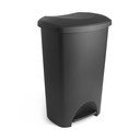 Črn plastičen koš za smeti s pedalom 50 l – Addis