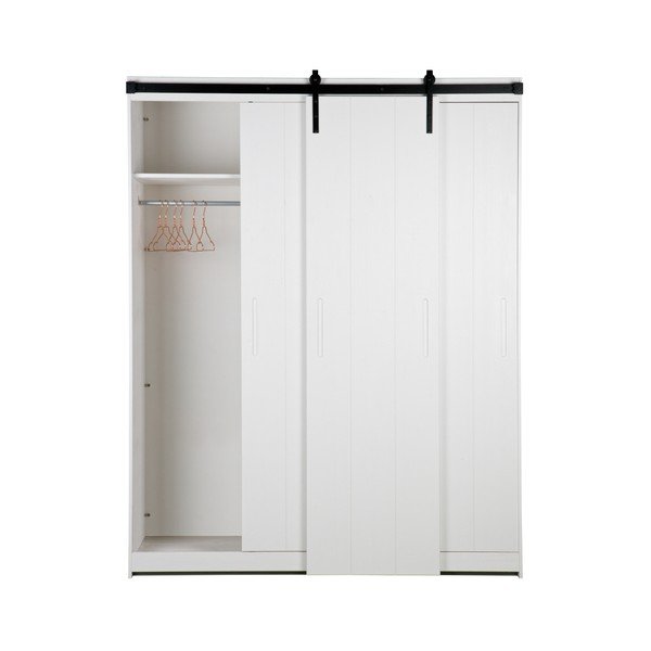 Bela konstrukcija omarice z drsnimi vrati WOOOD Luuk-image-4