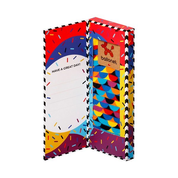 Nogavice v darilni škatli Ballonet Happy Birthday Socks Card with Sunse, velikost 41 - 46-image-3