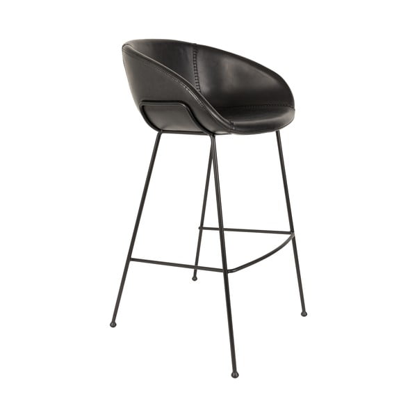 Komplet 2 črnih barskih stolov Zuiver Feston, višina sedeža 76 cm