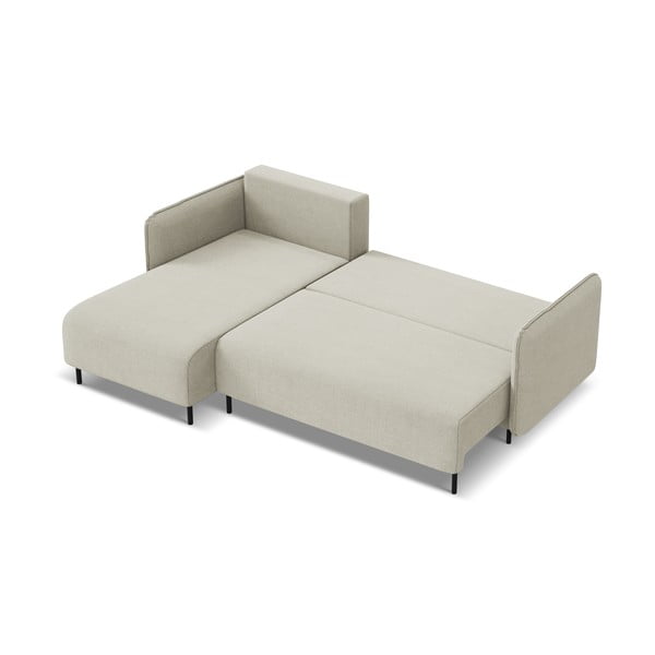 Bež raztegljiva/s prostorom za shranjevanje kotna sedežna garnitura (levi kot) Luana – Makamii-image-2