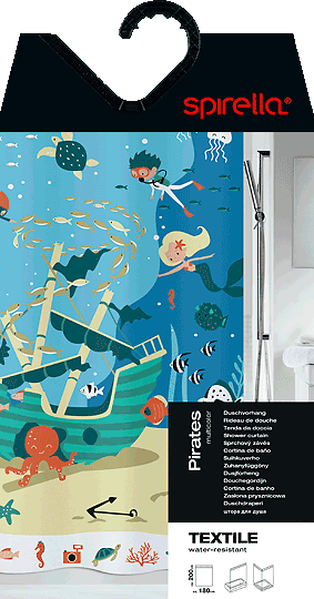 Zavesa za tuš 180x200 cm Pirates – Spirella-image-1