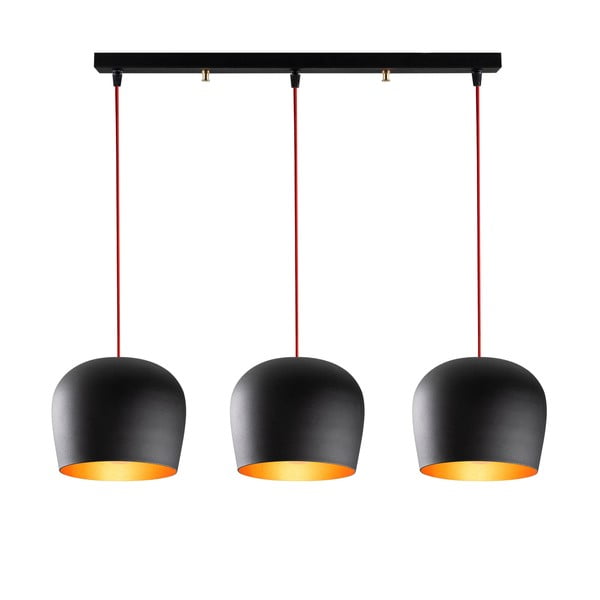 Črna viseča svetilka s kovinskim senčnikom Berceste – Opviq lights