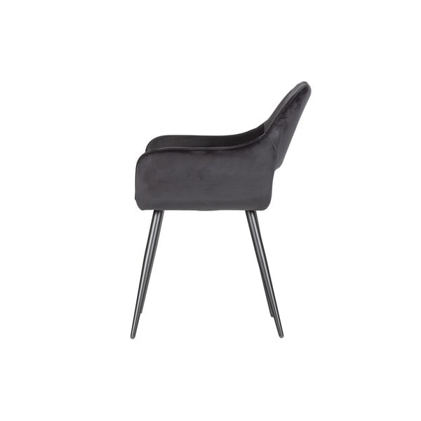 Črni oblazinjeni jedilni stoli v kompletu z nasloni za roke 2 ks Jelle – WOOOD-image-3