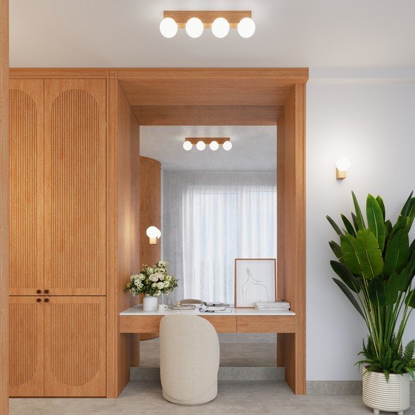 Stropna svetilka s steklenim senčilom v beli in naravni barvi ø 12 cm Solum – Sollux-image-1