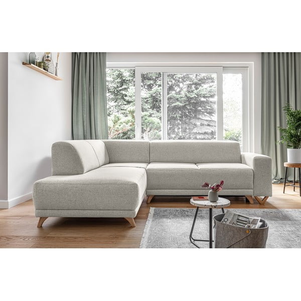 Bež raztegljiva/s prostorom za shranjevanje kotna sedežna garnitura (levi kot/v obliki črke L) Classy Sophie – Miuform-image-1