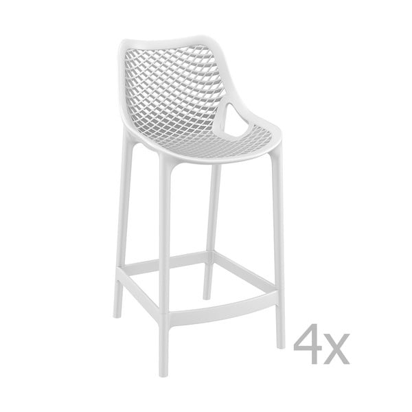 Komplet 4 belih barskih stolov Resol Grid, višina 65 cm