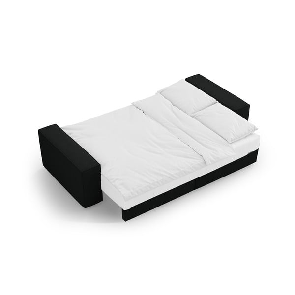 Črna raztegljiva sedežna garnitura iz tkanine bouclé 247 cm Jodie – Micadoni Home-image-4