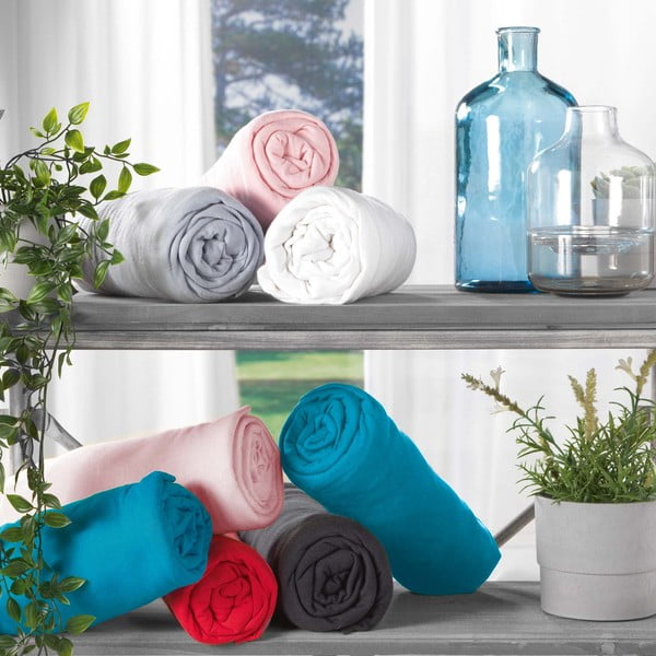 Bela napenjalna rjuha iz jerseyja 140x190 cm Jersy – douceur d'intérieur-image-1